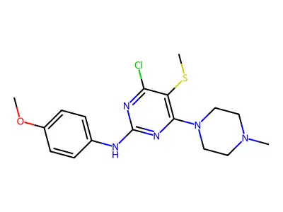 2-Pyrimidinamine, 4-chloro-N-(4-methoxyphenyl)-6-(4-methyl-1-piperazinyl)-5-(methylthio)- structure