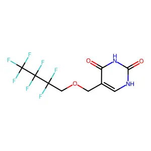 5-[(2,2,3,3,4,4,4-heptafluorobutoxy)methyl]-2,4(1H,3H)-pyrimidinedione structure