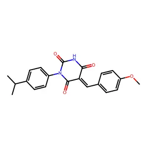 1-(4-isopropylphenyl)-5-(4-methoxybenzylidene)-2,4,6(1H,3H,5H)-pyrimidinetrione structure