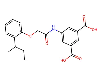 5-[[2-(2-Butan-2-ylphenoxy)acetyl]amino]benzene-1,3-dicarboxylic acid structure