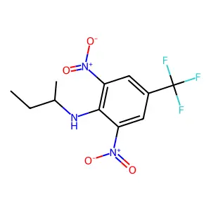 N-(butan-2-yl)-2,6-dinitro-4-(trifluoromethyl)aniline structure