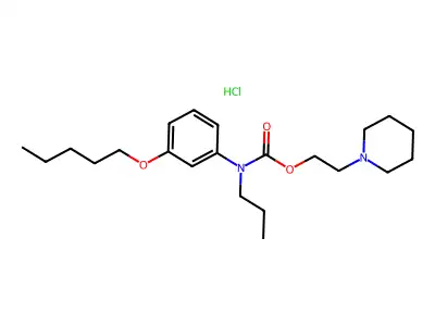 Carbanilic acid, m-(pentyloxy)-N-propyl-, 2-piperidinoethyl ester, hydrochloride structure