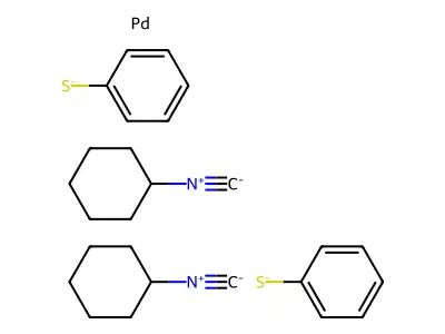 Benzenethiolate;bis(isocyanocyclohexane);palladium structure