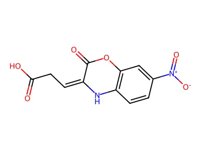 (3E)-3-(7-nitro-2-oxo-4H-1,4-benzoxazin-3-ylidene)propanoic acid structure