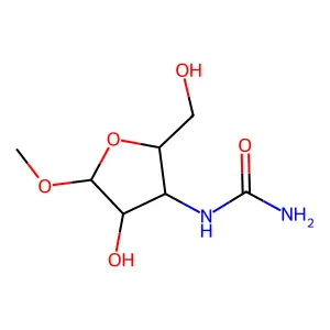 Methyl 3-(carbamoylamino)-3-deoxypentofuranoside structure