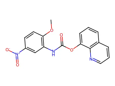 8-Quinolyl N-(2-methoxy-5-nitrophenyl)carbamate structure