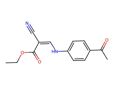 Ethyl 3-(4-acetylanilino)-2-cyanoprop-2-enoate structure