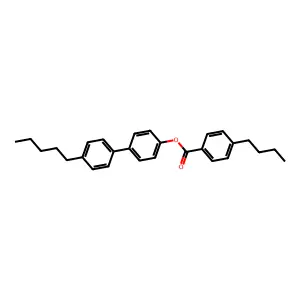 Benzoic acid, 4-butyl-, 4'-pentyl(1,1'-biphenyl)-4-yl ester structure