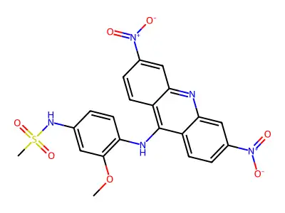 Methanesulfonamide, N-(4-((3,6-dinitro-9-acridinyl)amino)-3-methoxyphenyl)- structure
