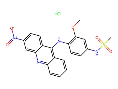 Methanesulfonanilide, 3'-methoxy-4'-(3-nitro-9-acridinylamino)-, hydrochloride structure