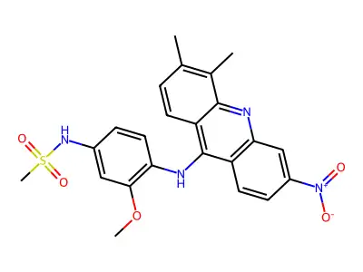 N-[4-[(3,4-dimethyl-6-nitroacridin-9-yl)amino]-3-methoxyphenyl]methanesulfonamide structure