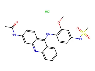Methanesulfonanilide, 4'-(3-acetamido-9-acridinylamino)-3'-methoxy-, hydrochloride structure