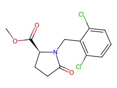 L-Proline, 1-((2,6-dichlorophenyl)methyl)-5-oxo-, methyl ester structure