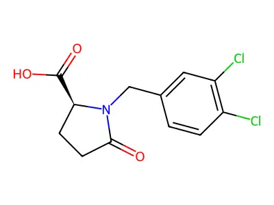 L-Proline, 1-((3,4-dichlorophenyl)methyl)-5-oxo- structure