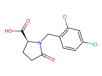 L-Proline, 1-((2,4-dichlorophenyl)methyl)-5-oxo- structure