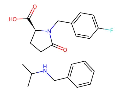 N-(p-Fluorobenzyl)pyroglutamate de N'-isopropylbenzylamine [French] structure