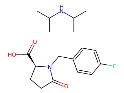 N-(p-Fluorobenzyl)pyroglutamate de diisopropylamine [French] structure