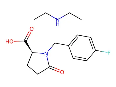 N-(p-Fluorobenzyl)pyroglutamate de diethylamine [French] structure