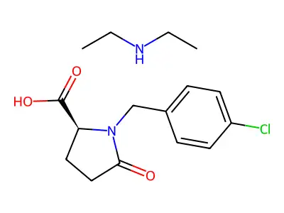 N-(p-Chlorobenzyl)pyroglutamate de diethylamine [French] structure