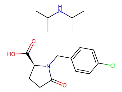 N-(p-Chlorobenzyl)pyroglutamate de diisopropylamine [French] structure