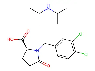 N-(Dichloro-3',4' benzyl)pyroglutamate de diisopropylamine [French] structure