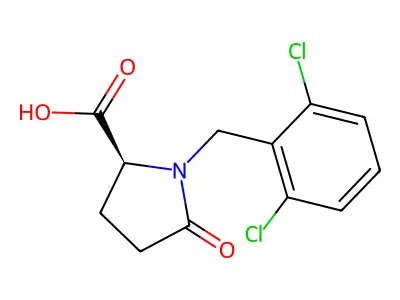 L-Proline, 1-((2,6-dichlorophenyl)methyl)-5-oxo- structure