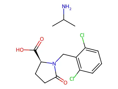 N-(Dichloro-2',6' benzyl)pyroglutamate de d'isopropylamine [French] structure