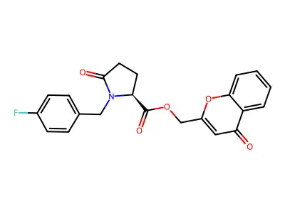 N-(p-Fluorobenzyl)pyroglutamate de chromonyl-2 methyl [French] structure