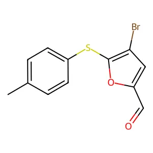 4-Bromo-5-[(4-methylphenyl)thio]-2-furaldehyde structure