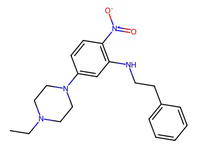 5-(4-ethylpiperazin-1-yl)-2-nitro-N-phenethylaniline structure
