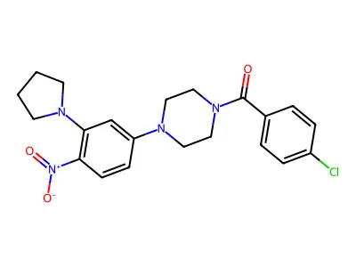 (4-Chlorophenyl)-[4-(4-nitro-3-pyrrolidin-1-ylphenyl)piperazin-1-yl]methanone structure