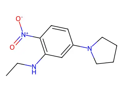 N-ethyl-2-nitro-5-(pyrrolidin-1-yl)aniline structure