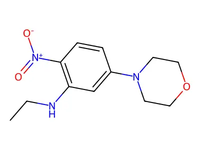 N-ethyl-5-morpholin-4-yl-2-nitroaniline structure