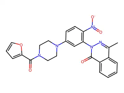 2-{5-[4-(furan-2-ylcarbonyl)piperazin-1-yl]-2-nitrophenyl}-4-methylphthalazin-1(2H)-one structure