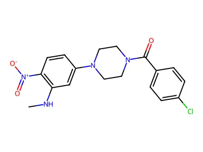 (4-Chlorophenyl){4-[3-(methylamino)-4-nitrophenyl]piperazin-1-yl}methanone structure