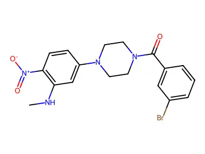 (3-Bromophenyl){4-[3-(methylamino)-4-nitrophenyl]piperazin-1-yl}methanone structure