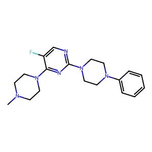 5-Fluoro-4-(4-methylpiperazin-1-yl)-2-(4-phenylpiperazin-1-yl)pyrimidine structure