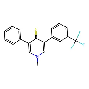 1-Methyl-3-phenyl-5-(3-(trifluoromethyl)phenyl)pyridine-4-thione structure