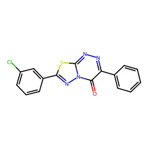 7-(3-chlorophenyl)-3-phenyl-4H-[1,3,4]thiadiazolo[2,3-c][1,2,4]triazin-4-one structure