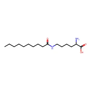 N6-(1-oxodecyl)-L-lysine structure