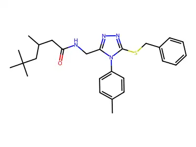 N-{[5-(Benzylsulfanyl)-4-(4-methylphenyl)-4H-1,2,4-triazol-3-yl]methyl}-3,5,5-trimethylhexanamide structure