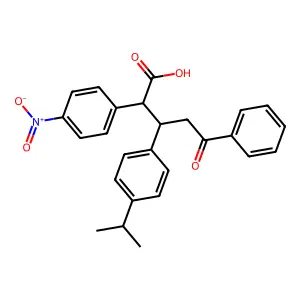 2-(4-Nitrophenyl)-5-oxo-5-phenyl-3-(4-propan-2-ylphenyl)pentanoic acid structure