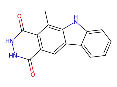 1H-Pyridazino(4,5-b)carbazole-1,4(6H)-dione, 2,3-dihydro-5-methyl- structure