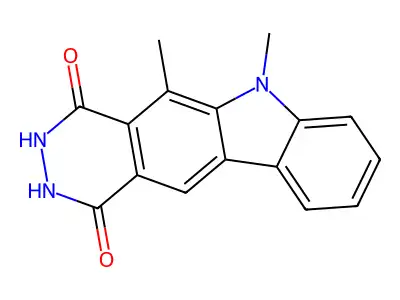 1H-Pyridazino(4,5-b)carbazole-1,4(6H)-dione, 2,3-dihydro-5,6-dimethyl- structure