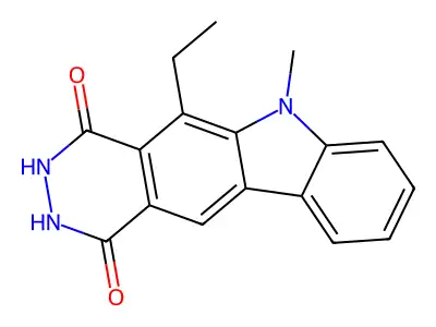 1H-Pyridazino(4,5-b)carbazole-1,4(6H)-dione, 5-ethyl-2,3-dihydro-6-methyl- structure