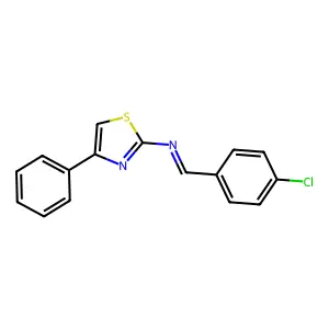2-Thiazolamine, N-[(4-chlorophenyl)methylene]-4-phenyl- structure