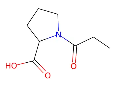 (2S)-1-propanoylpyrrolidine-2-carboxylic acid structure