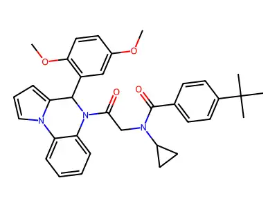 4-tert-butyl-N-cyclopropyl-N-[2-[4-(2,5-dimethoxyphenyl)-4H-pyrrolo[1,2-a]quinoxalin-5-yl]-2-oxoethyl]benzamide structure