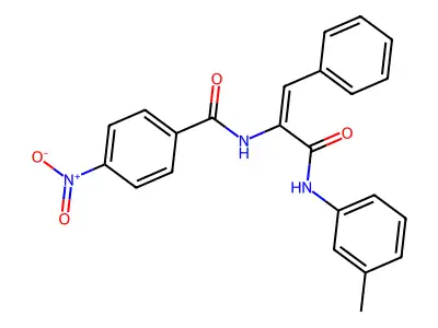 N-[3-(3-methylanilino)-3-oxo-1-phenylprop-1-en-2-yl]-4-nitrobenzamide structure