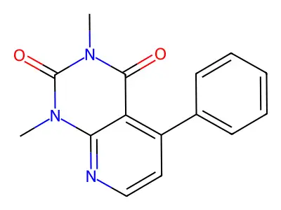 1,3-dimethyl-5-phenylpyrido[2,3-d]pyrimidine-2,4(1H,3H)-dione structure